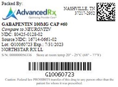Gabapentin 100mg Cap Qty 60 Ndc 80425 0128